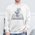 Whale Watching Dive Into Reading Open Book Watercolor Kids Sweatshirt Gifts for Old Men