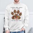 A Woman Cannot Survive On Books Alone She Also Needs Dog Sweatshirt Gifts for Old Men