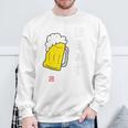 「ビール 酒 ほぼみず 飲み」面白い 筆文字 ユーモア満点 背面に文字入りデザイン おもしろ プリント スウェットシャツ 高齢者への贈り物