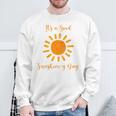 サンシャインデイ オレンジ色 白 スウェットシャツ 高齢者への贈り物