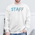 スタッフバックプリントデザインtシャツ イベントスタッフ用 スウェットシャツ 高齢者への贈り物