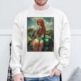 バックプリントtシャツ セクシーな赤毛ピンナップガール&バイク スウェットシャツ 高齢者への贈り物