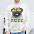 パグ ゲイプライド Lgbt レインボーフラッグ サングラス Lgbtq ギフト 犬 スウェットシャツ 高齢者への贈り物
