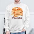 ホットケーキ パンケーキ Pancakes バター はちみつ イラスト 喫茶店 洋菓子 レトロ 水彩 綺麗 かわいい スウェットシャツ 高齢者への贈り物