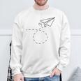 紙飛行機フライtシャツ折り紙折り紙パイロット スウェットシャツ 高齢者への贈り物