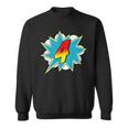 4-4th Birthday Superhero Four Years Old Comic Book Sweatshirt