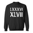 8647 ローマ数字 抗議ヴィンテージアンティーク調 Lxxxvi Xlvii スウェットシャツ