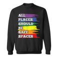 All Placeshould Beafepaces ゲイプライド 同盟国 Lgbtq Month スウェットシャツ