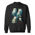 Arctic Animals コラージュ シロフクロウ キツネアザラシ ツノメ スウェットシャツ