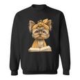 Baby Tiger Open Book Reading Graphic Portrait Round Glasses Sweatshirt Baby Tiger Open Book Reading Graphic Portrait Round Glasses Sweatshirt