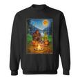 Bigfoot And Alien Reading Books Campfire Halloween Sweatshirt