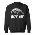 Bite Me フィッシングルアー グラフィックイメージ スカル フィッシュ スケルトン メンズ スウェットシャツ