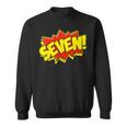 Boy Seven Superhero Comic Book Hero 7th Birthday Boy 7 Years Sweatshirt