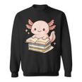Cute Axolotl Reading Books Shirt Kawaii Axolotl Lover Sweatshirt