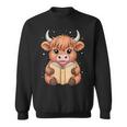 Cute Highland Cow Reading Book Sweatshirt