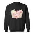 Cute Kawaii Axolotl Book Tea Lover Women Reading Cozy Art Sweatshirt