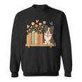 Cute Kawaii Border Collie Dog Books Flowers Sweatshirt