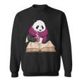 Cute Panda With Book And Hot Cocoa Reading Sweatshirt