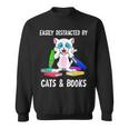 Distracted By Cats Coffee And Books Sweatshirt Distracted By Cats Coffee And Books Sweatshirt