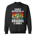 Dragon Reading Book Retro Vintage 80s Library Bookworm Sweatshirt Dragon Reading Book Retro Vintage 80s Library Bookworm Sweatshirt