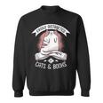 Easily Distracted By Cats And Books Men Cat Book Lover Sweatshirt