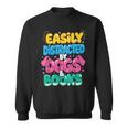 Easily Distracted By Dogs & Books Kawaii Dog & Book Lover Sweatshirt