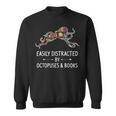 Easily Distracted By Octopuses & Books Lover Mollusc Sweatshirt Easily Distracted By Octopuses & Books Lover Mollusc Sweatshirt