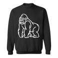 Gorilla ミニマリスト バッジ パッチライン アート 動物 スウェットシャツ