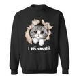 I Got Caught 子猫かわいい 長袖tシャツ スウェットシャツ