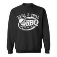 Grill And Chill おもしろbbqバーベキューシェフ 肉料理人 スウェットシャツ