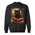 Halloween Cat Reading Books Spooky Cat Reader Teachers For Men Women Kids Sweatshirt Halloween Cat Reading Books Spooky Cat Reader Teachers For Men Women Kids Sweatshirt