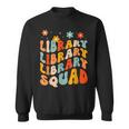 Library Squad Team Librarian Teacher Book Lover Retro Groovy Sweatshirt