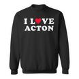 I Love Acton マッチング ガールフレンド&ボーイフレンド アクトン名 長袖tシャツ スウェットシャツ