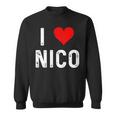 I Love Nico ハート アンティーク調 スウェットシャツ