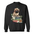Pug Dog Reading Book Coffee Read Books Be Kind Stay Weird Sweatshirt