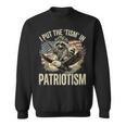 I Put The Tism In Patriotism Athletic Eagle Raccoon Usa Flag Sweatshirt
