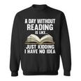 Reading Art For Men Women Reading Book Lover Bookworm Small Sweatshirt