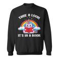 Reading Unicorn Take A Look It's In A Book Retro Rainbow Sweatshirt