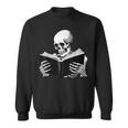 Skeleton Reading Book Bookworm Reader Bookish Halloween Sweatshirt