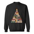 Snowy Book Tree Christmas For Readers And Librarians Sweatshirt