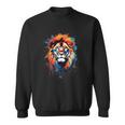 Strong Regal Lion Magestic Lion クールカラフルライオンステンシル スウェットシャツ