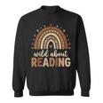 Wild About Reading Cute Rainbow Book Lover Teacher Sweatshirt