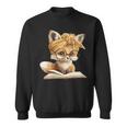 Women's Cute Fox Reading Book Lover Animal Graphic Baby Portrait Sweatshirt Women's Cute Fox Reading Book Lover Animal Graphic Baby Portrait Sweatshirt