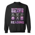 Women's Nothing Beats Reading Rock Paper Scissors Book Lover Sweatshirt