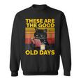 Women's These Are The Good Old Days Cat Reading A Book Sweatshirt