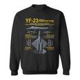 Yf-23 ステルス戦闘機 ミリタリー ジェット仕様 インフォグラフィック イエロー スウェットシャツ