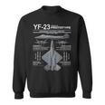 Yf-23ステルス戦闘機ミリタリージェットスペックインフォグラフィック スウェットシャツ