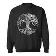 Yggdrasil Tree Of Life バイキング ノルウェー風 ルーン風 ホワイトシンボル スウェットシャツ