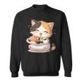 わがまま猫 寿司ねこ ラーメン好き かわいい おもしろ マンガ 長袖tシャツ スウェットシャツ