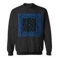 メンズ ブラックブルーバンダナプリントtシャツ ロイヤルブルーペイズリー柄 スウェットシャツ